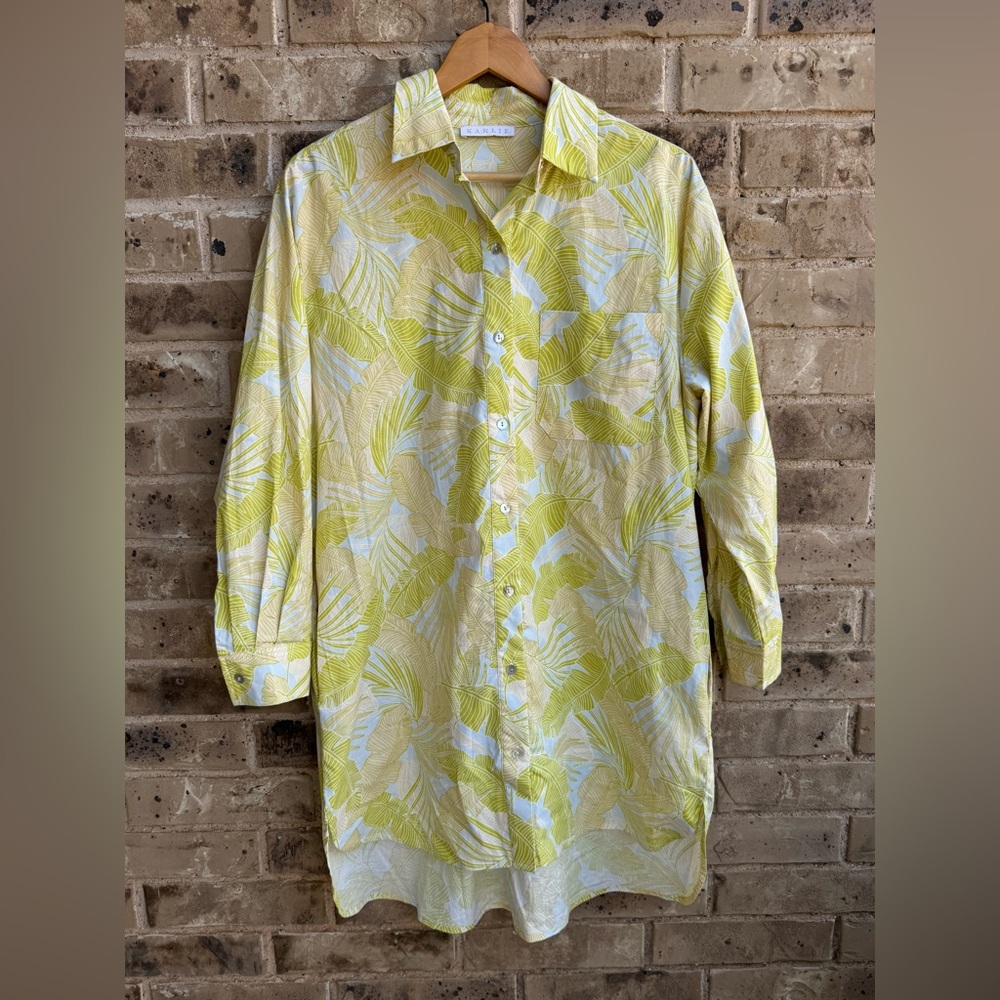 Karlie Ibiza Palm Shirt Dress size small